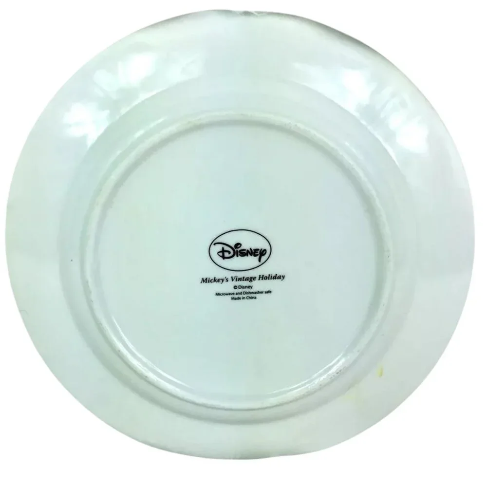 Disney Vintage Jolly Mickey Mouse Vintage Holiday Christmas Plate 8